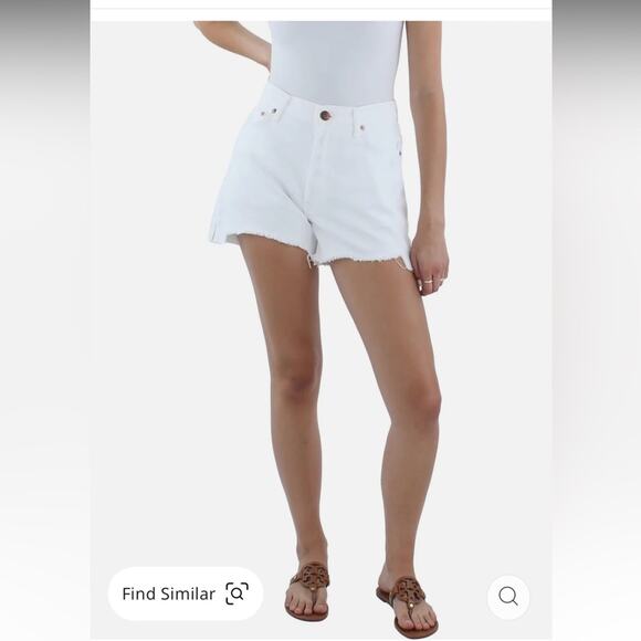 NWT Rag & Bone Vintage Cut-Off 4" Inseam High Rise Midi Short White Size 26 - Picture 1 of 13